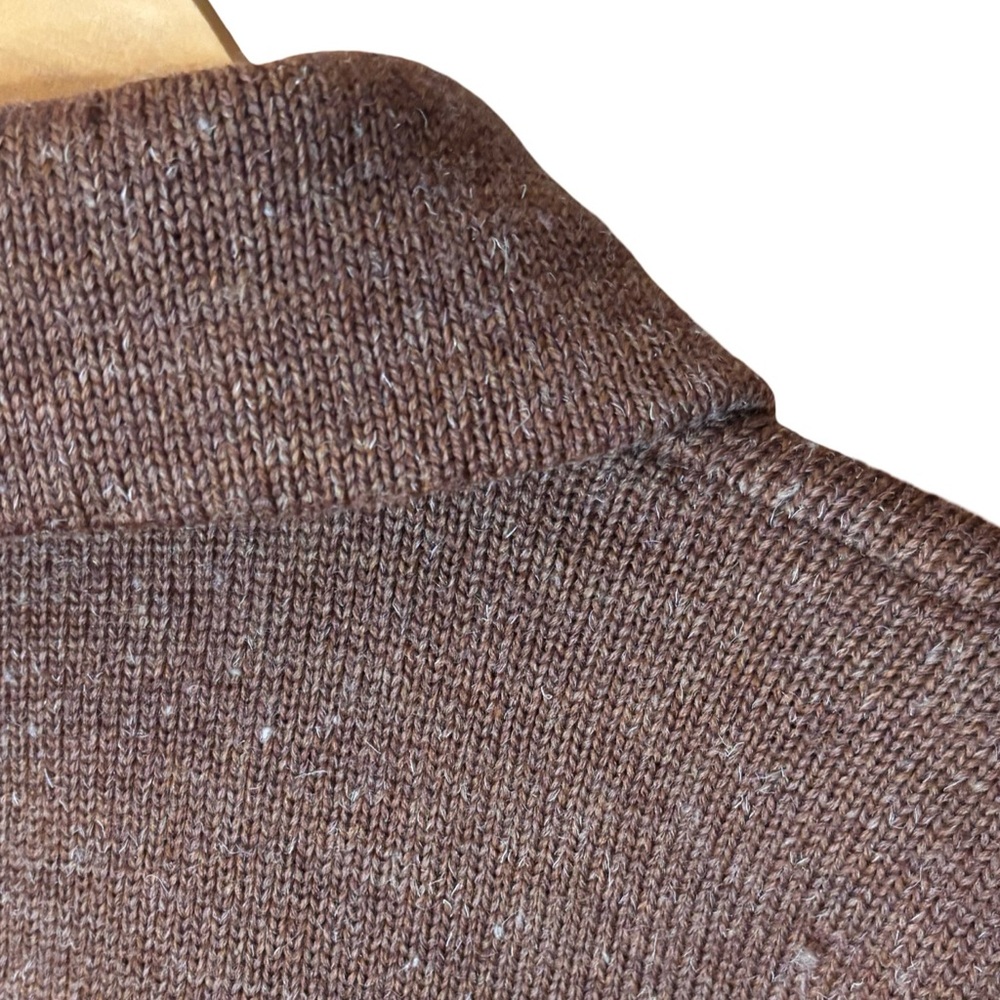 🦉Vintage Chilean Alpaca Cardigan in Mocha, Size Small - Picture 8 of 9